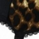 Strumpfhalter, Classic-Burlesque Stil, 6 Strapse, schwarz-leopard